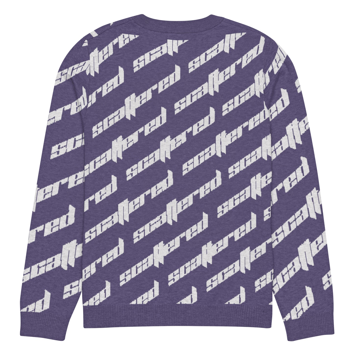 Purple Scattered Logo Knitted Crewneck Sweater