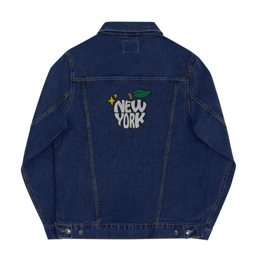 New York '24 Logo Embroidered denim jacket
