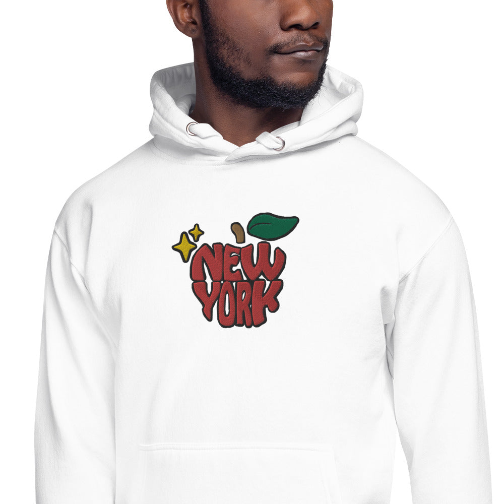 New York '24 Logo Embroidered Premium Hoodie Sweatshirt