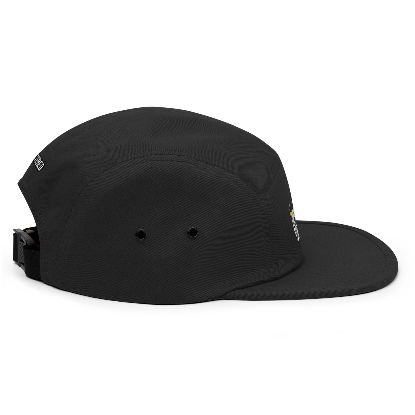 New York Apple Logo Embroidered Black Five Panel Hat Scattered Streetwear