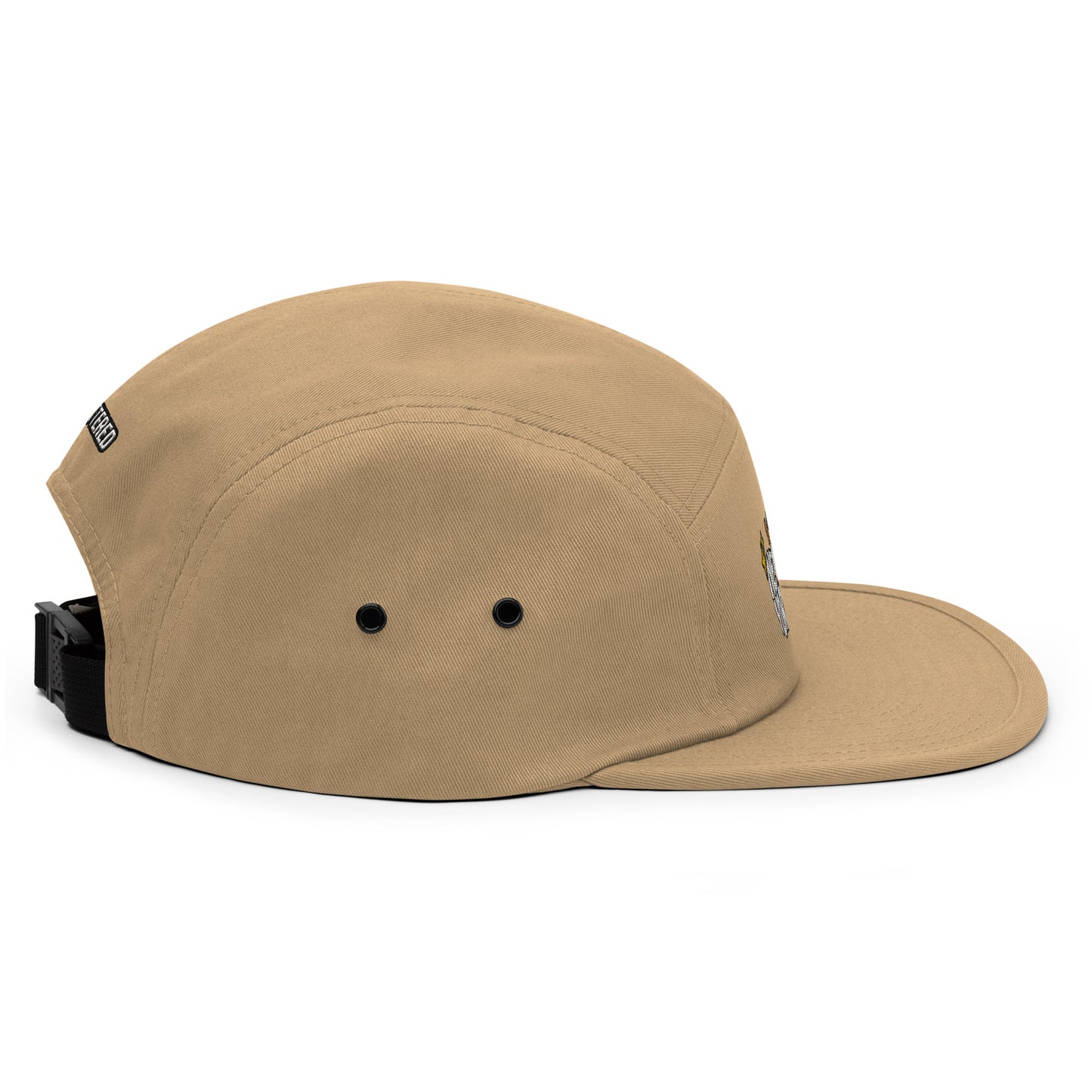 New York Apple Logo Embroidered Khaki Five Panel Hat Scattered Streetwear