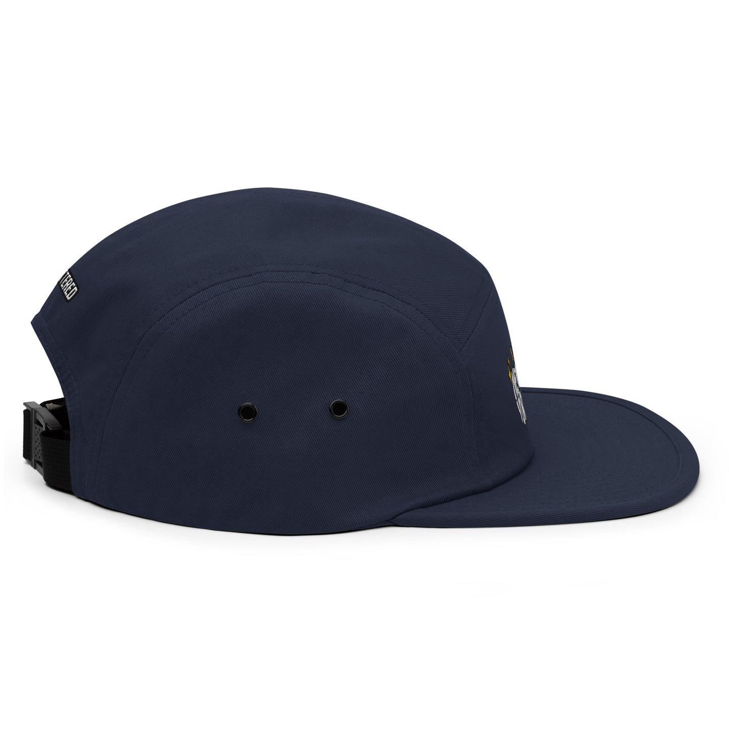 New York Apple Logo Embroidered Navy Blue Five Panel Hat Scattered Streetwear