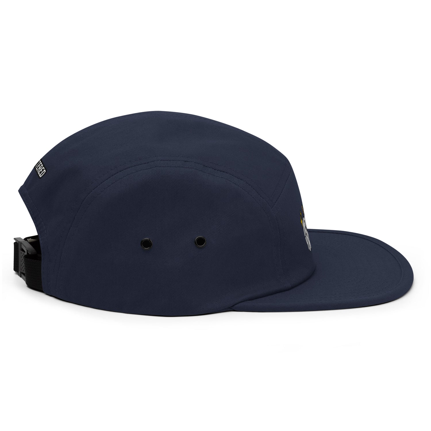 New York Apple Logo Embroidered Navy Blue Five Panel Hat Scattered Streetwear