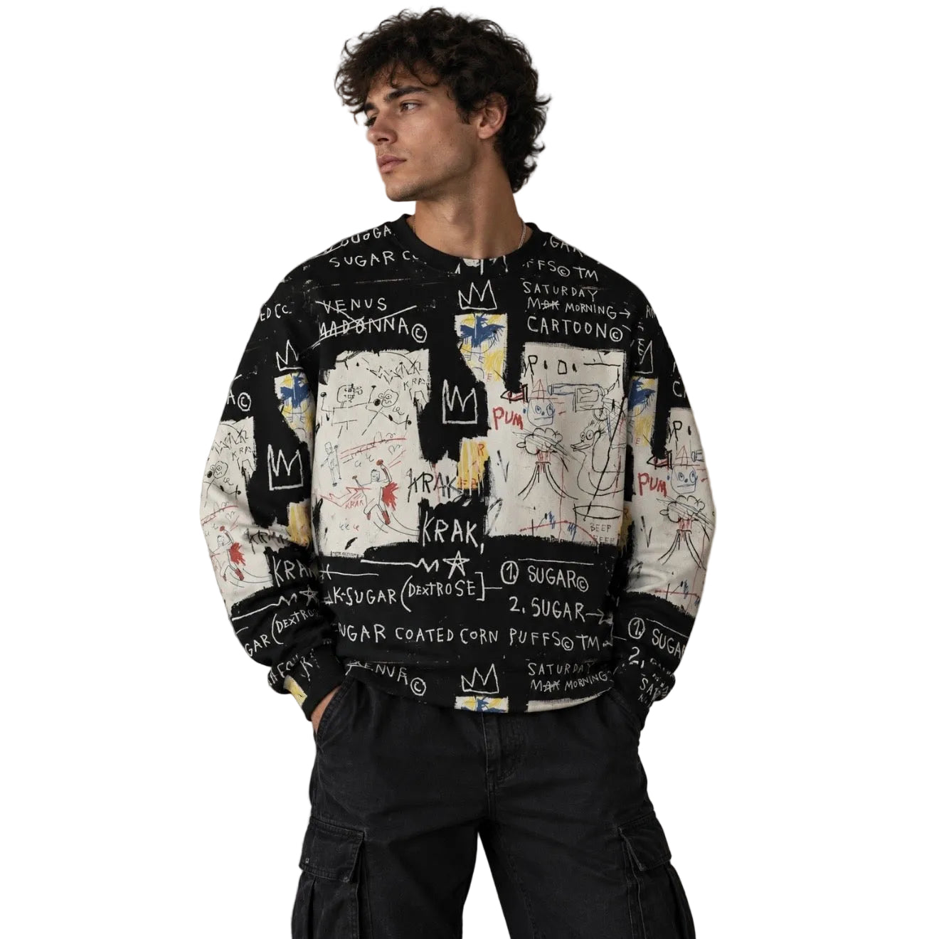 Graffiti Artwork Printed Premium Streetwear Crewneck Sweatshirt