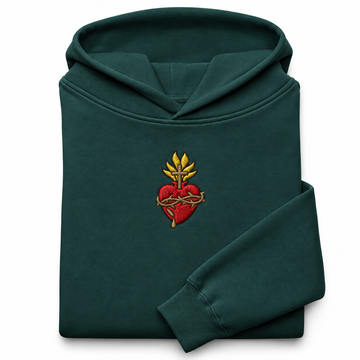 Scattered Sacred Heart of Jesus Embroidered Luxury Hoodie Sweatshirt