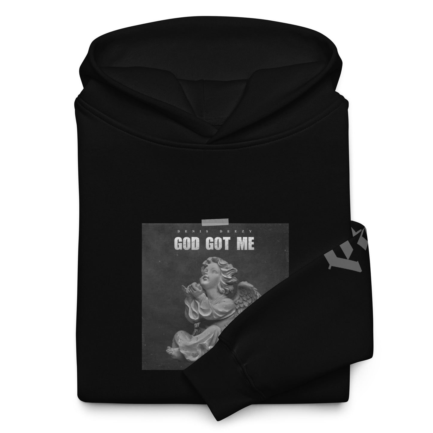God Got Me - Single DTF Printed Premium Black Streetwear Hoodie by Denis Deezy