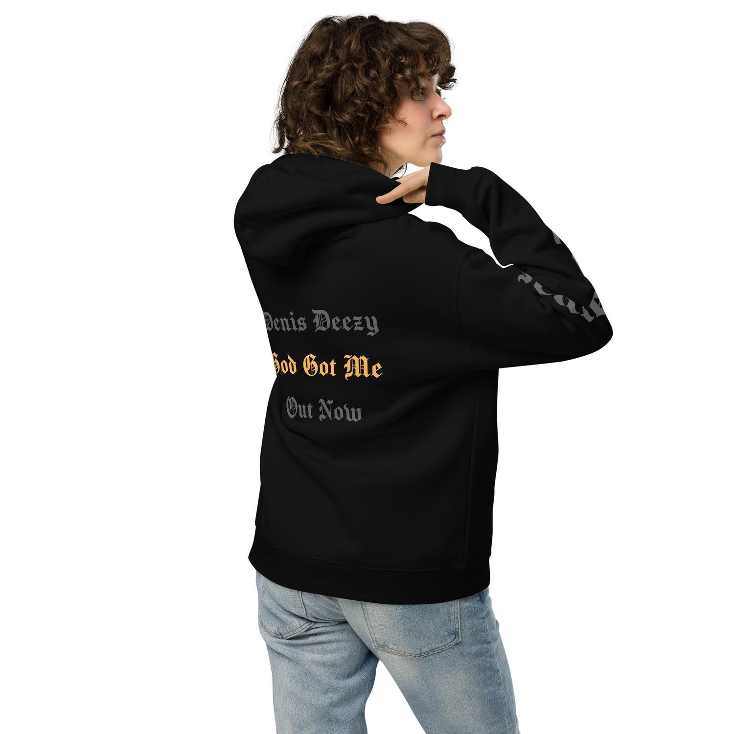 God Got Me - Single DTF Printed Premium Black Streetwear Hoodie by Denis Deezy