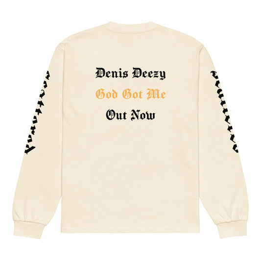God Got Me - Single DTF Printed Premium Heavyweight Long Sleeve Shirt by Denis Deezy Scattered