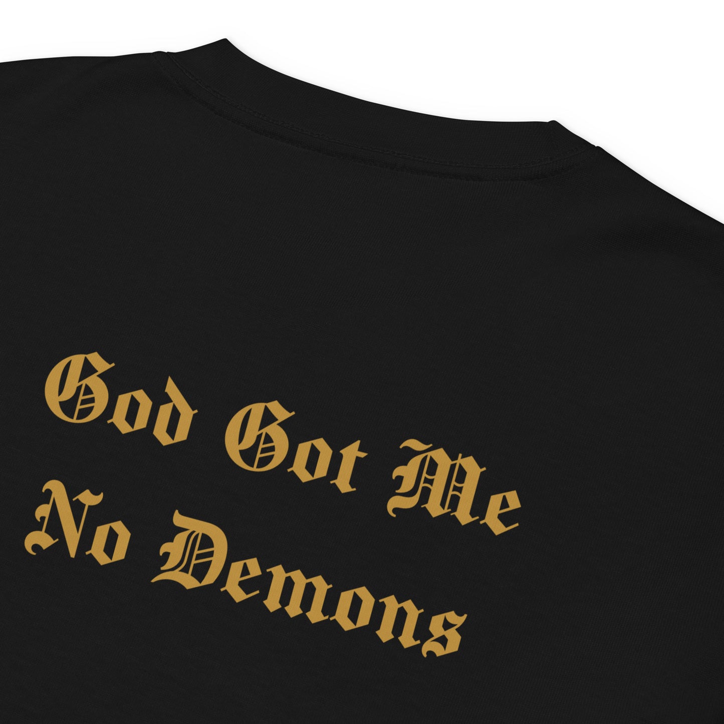God Got Me - Single Embroidered and Printed Premium Heavyweight Long Sleeve Shirt by Denis Deezy Scattered
