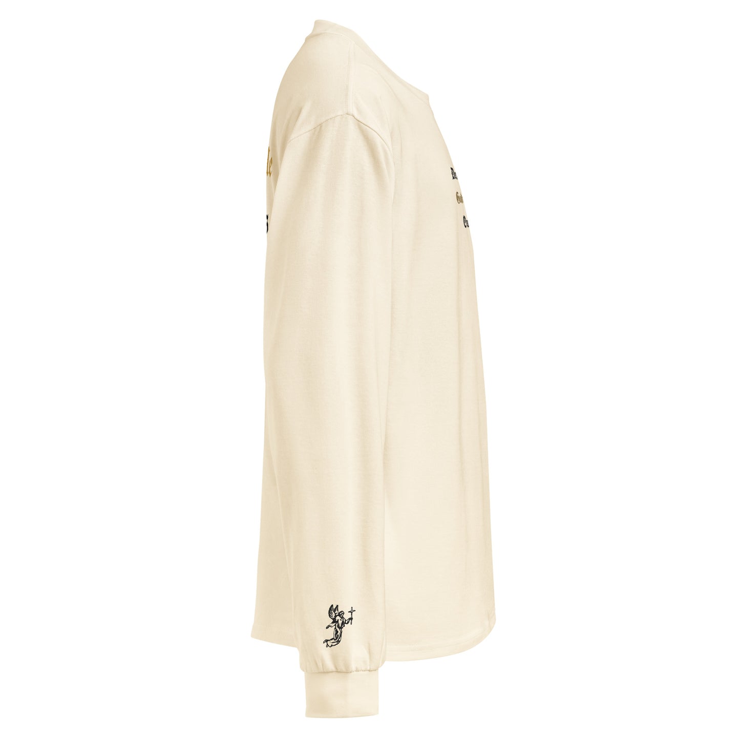 God Got Me - Single Embroidered and Printed Premium Heavyweight Long Sleeve Shirt by Denis Deezy Scattered