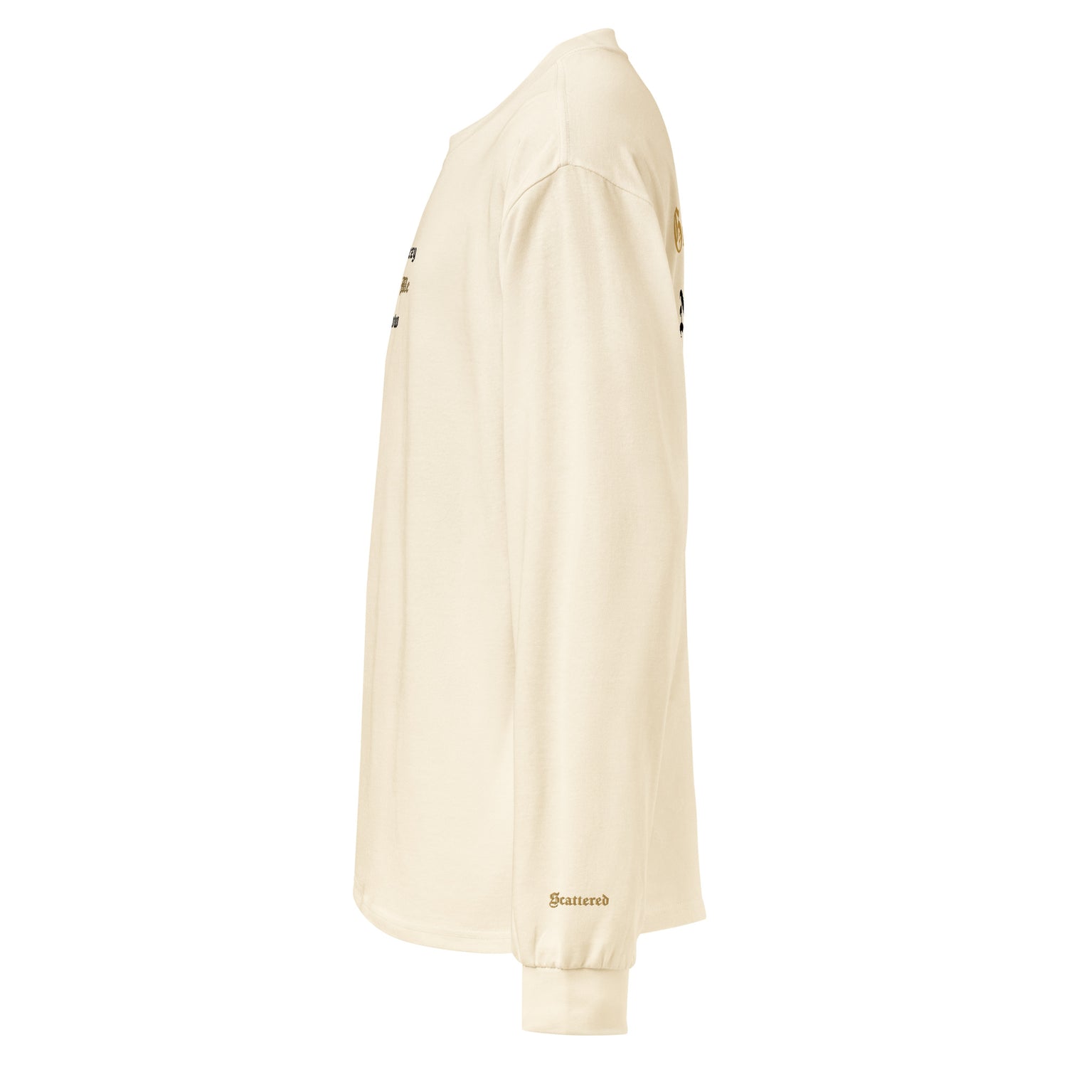 God Got Me - Single Embroidered and Printed Premium Heavyweight Long Sleeve Shirt by Denis Deezy Scattered