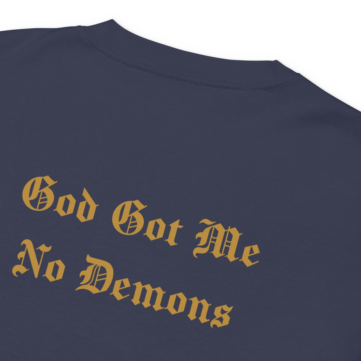God Got Me - Single Embroidered and Printed Premium Heavyweight Long Sleeve Shirt by Denis Deezy Scattered