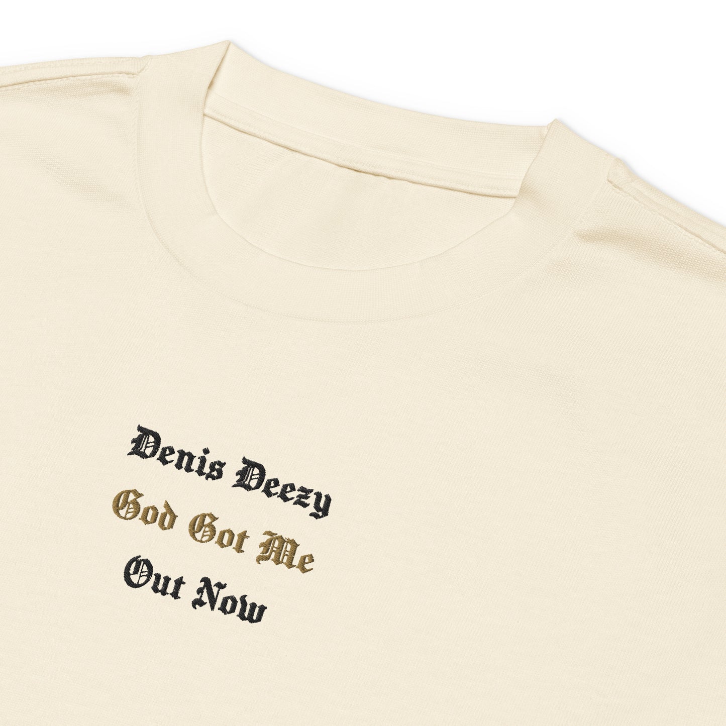 God Got Me - Single Embroidered and Printed Premium Heavyweight Long Sleeve Shirt by Denis Deezy Scattered