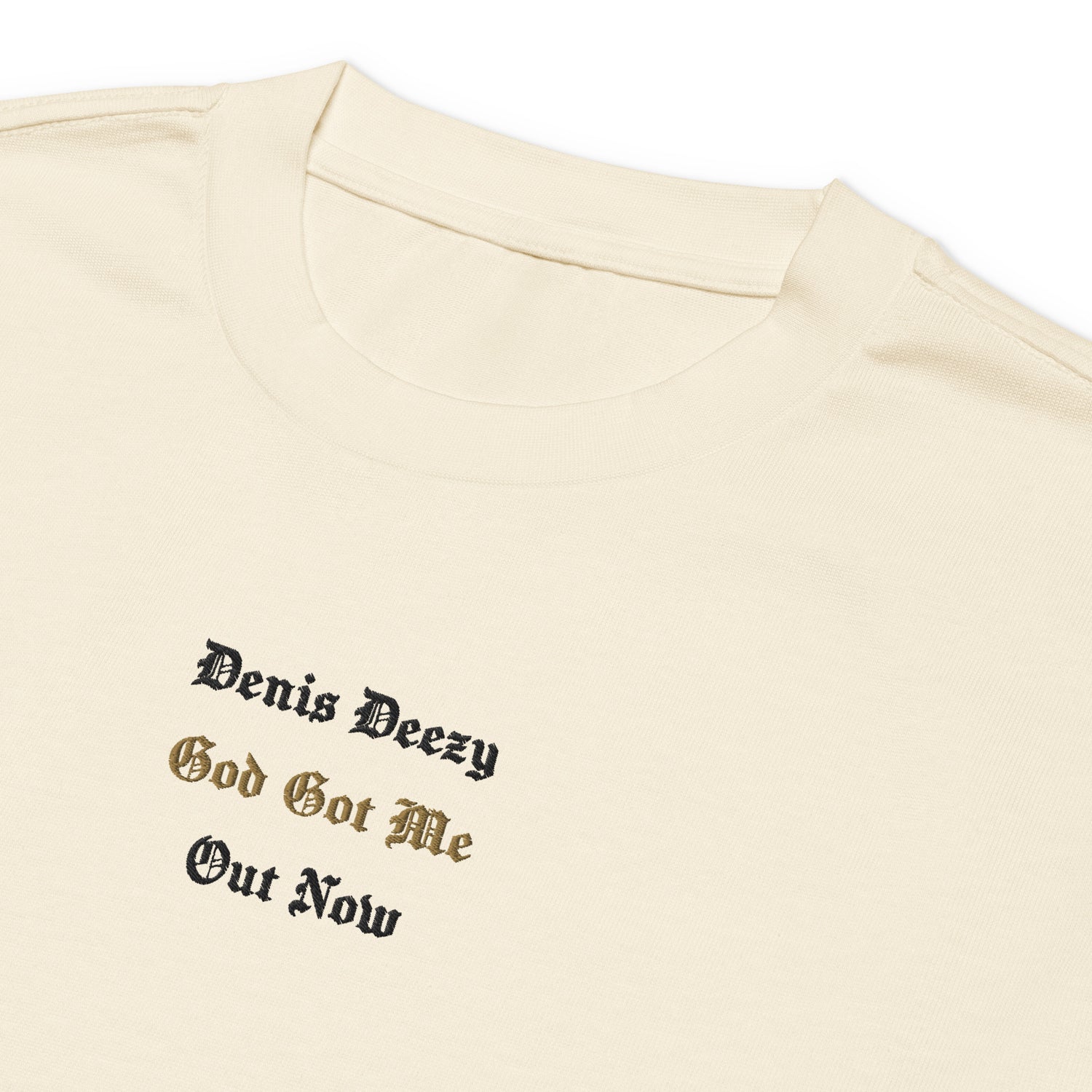 God Got Me - Single Embroidered and Printed Premium Heavyweight Long Sleeve Shirt by Denis Deezy Scattered