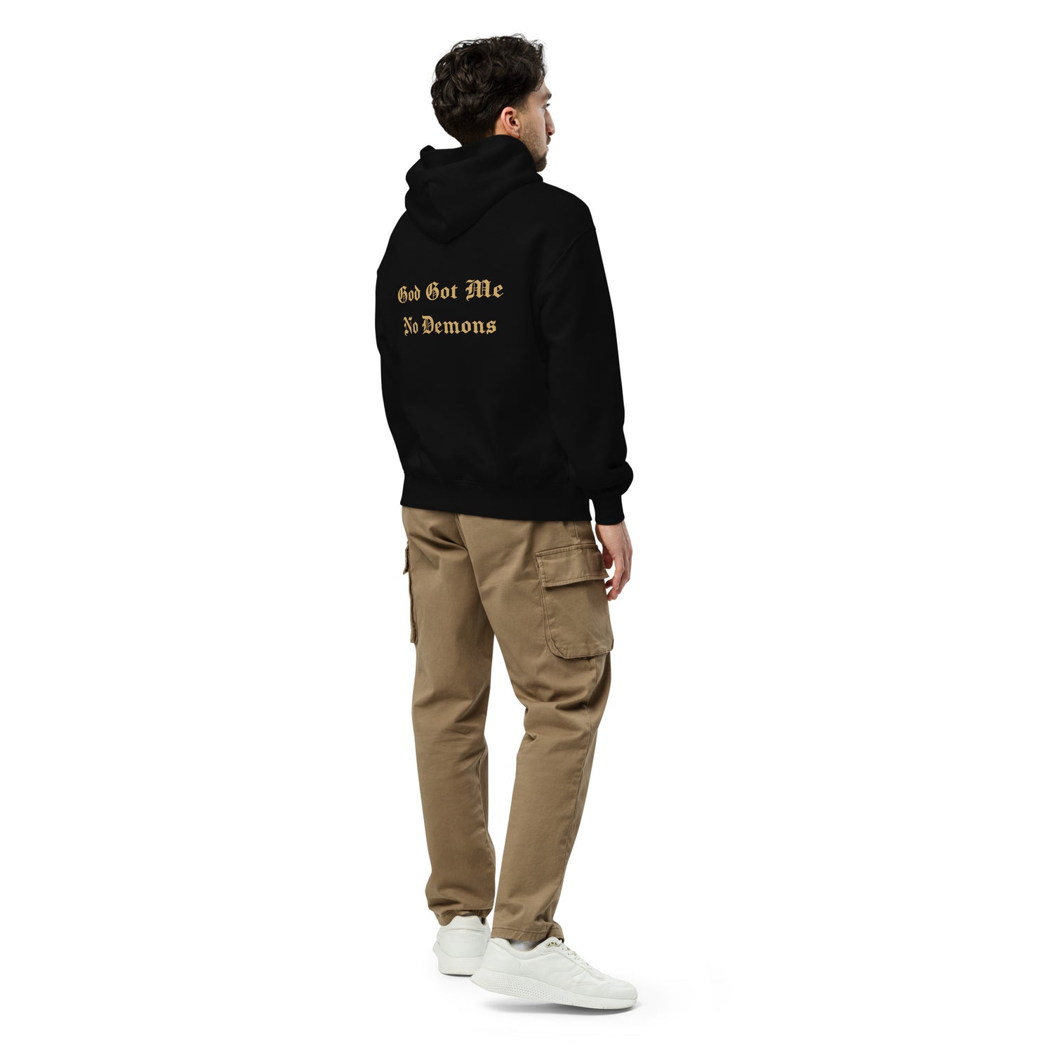 God Got Me - Single Embroidered and Printed Premium Hoodie Sweatshirt by Denis Deezy Scattered