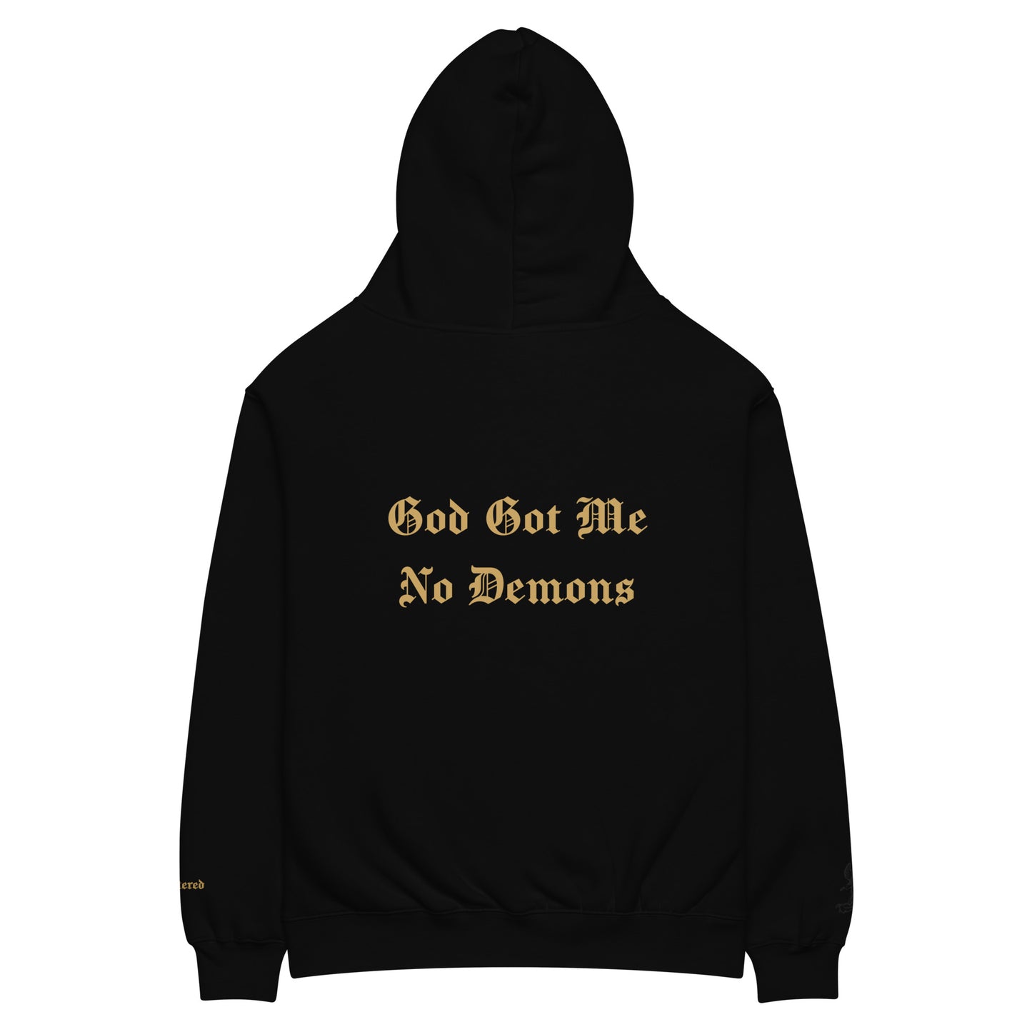 God Got Me - Single Embroidered and Printed Premium Hoodie Sweatshirt by Denis Deezy Scattered