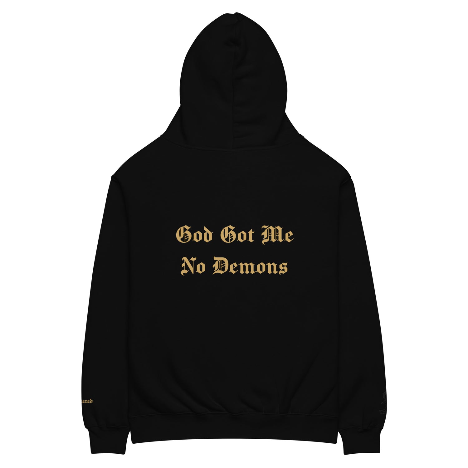 God Got Me - Single Embroidered and Printed Premium Hoodie Sweatshirt by Denis Deezy Scattered