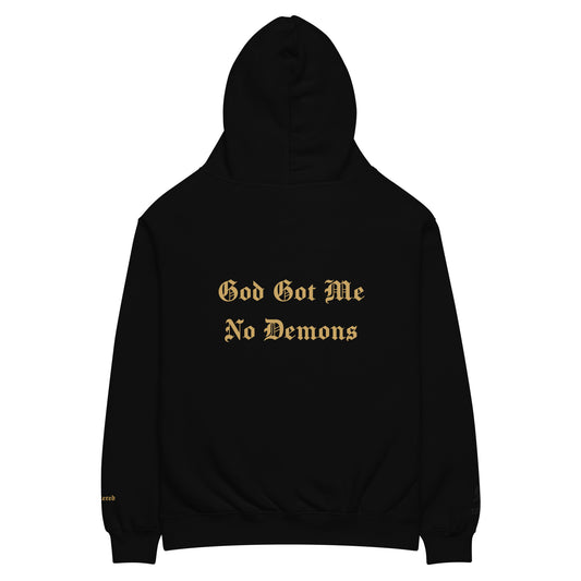 God Got Me - Single Embroidered and Printed Premium Hoodie Sweatshirt by Denis Deezy Scattered