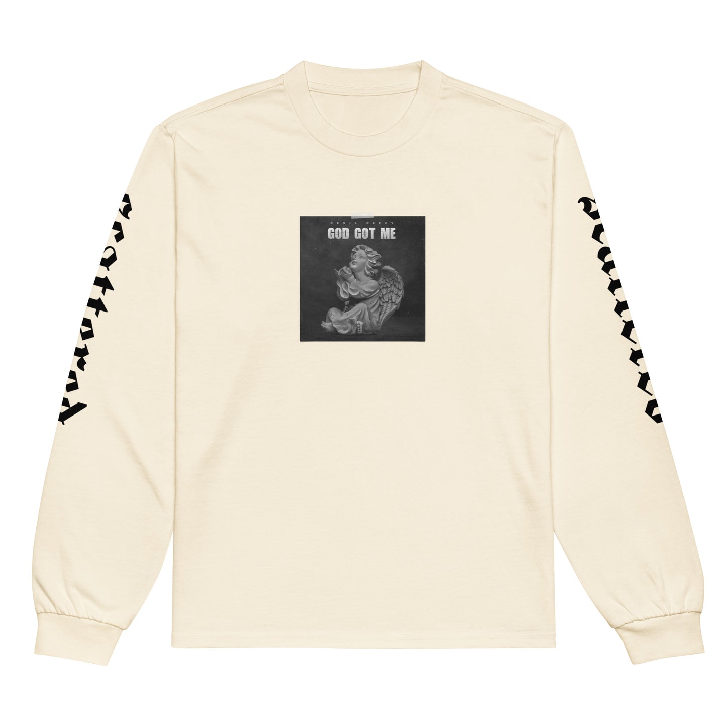 God Got Me - Single DTF Printed Premium Heavyweight Long Sleeve Shirt by Denis Deezy Scattered