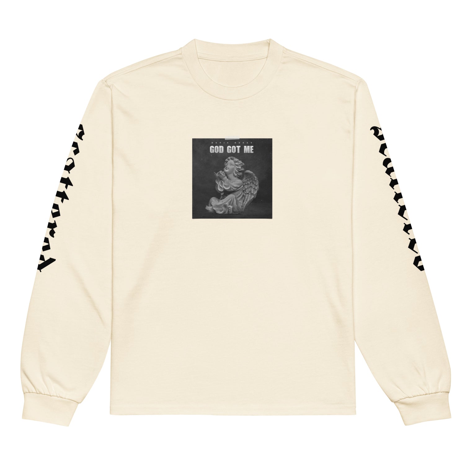 God Got Me - Single DTF Printed Premium Heavyweight Long Sleeve Shirt by Denis Deezy Scattered