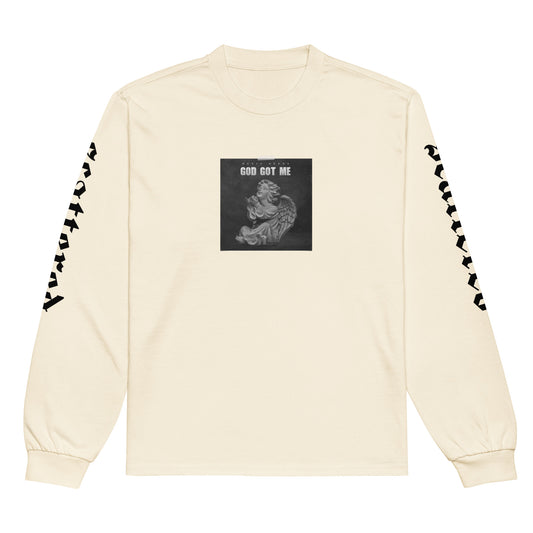 God Got Me - Single DTF Printed Premium Heavyweight Long Sleeve Shirt by Denis Deezy Scattered