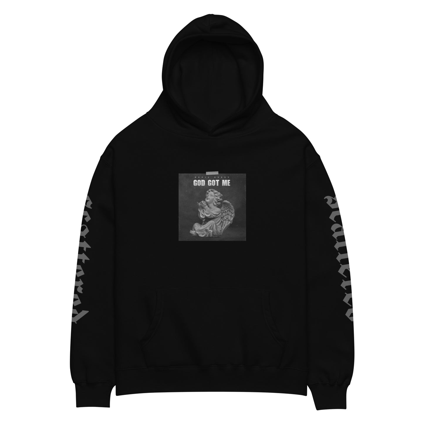 God Got Me - Single DTF Printed Premium Black Streetwear Hoodie by Denis Deezy