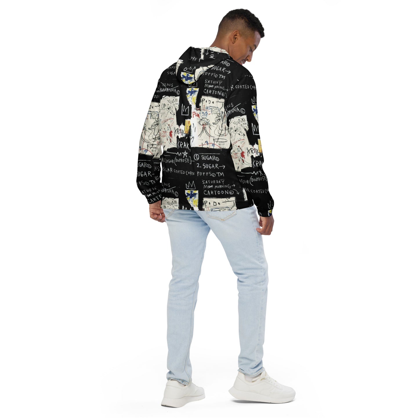 Jean-Michel Basquiat "A Panel of Experts" Artwork Printed Premium Windbreaker Jacket Scattered