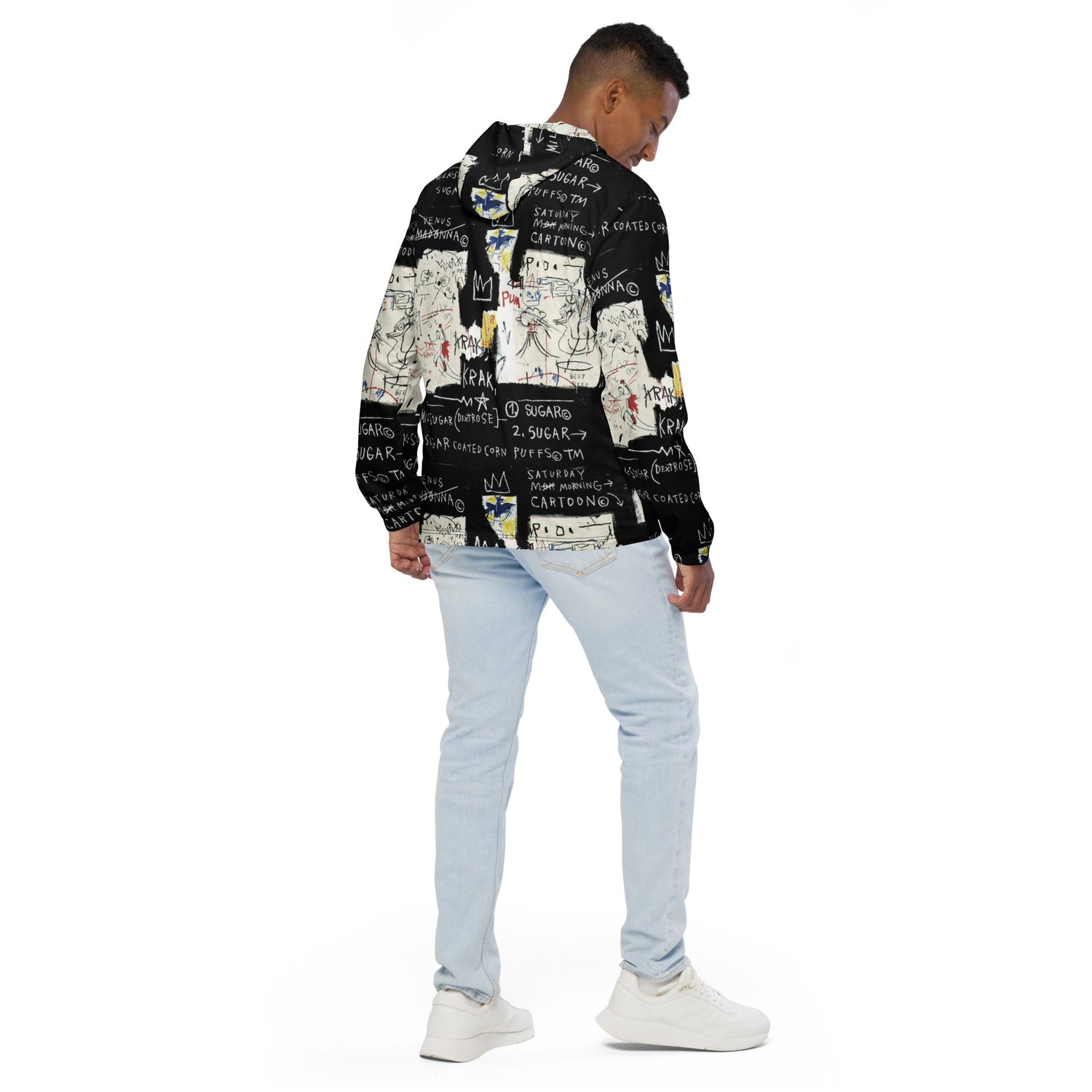 Jean-Michel Basquiat "A Panel of Experts" Artwork Printed Premium Windbreaker Jacket Scattered