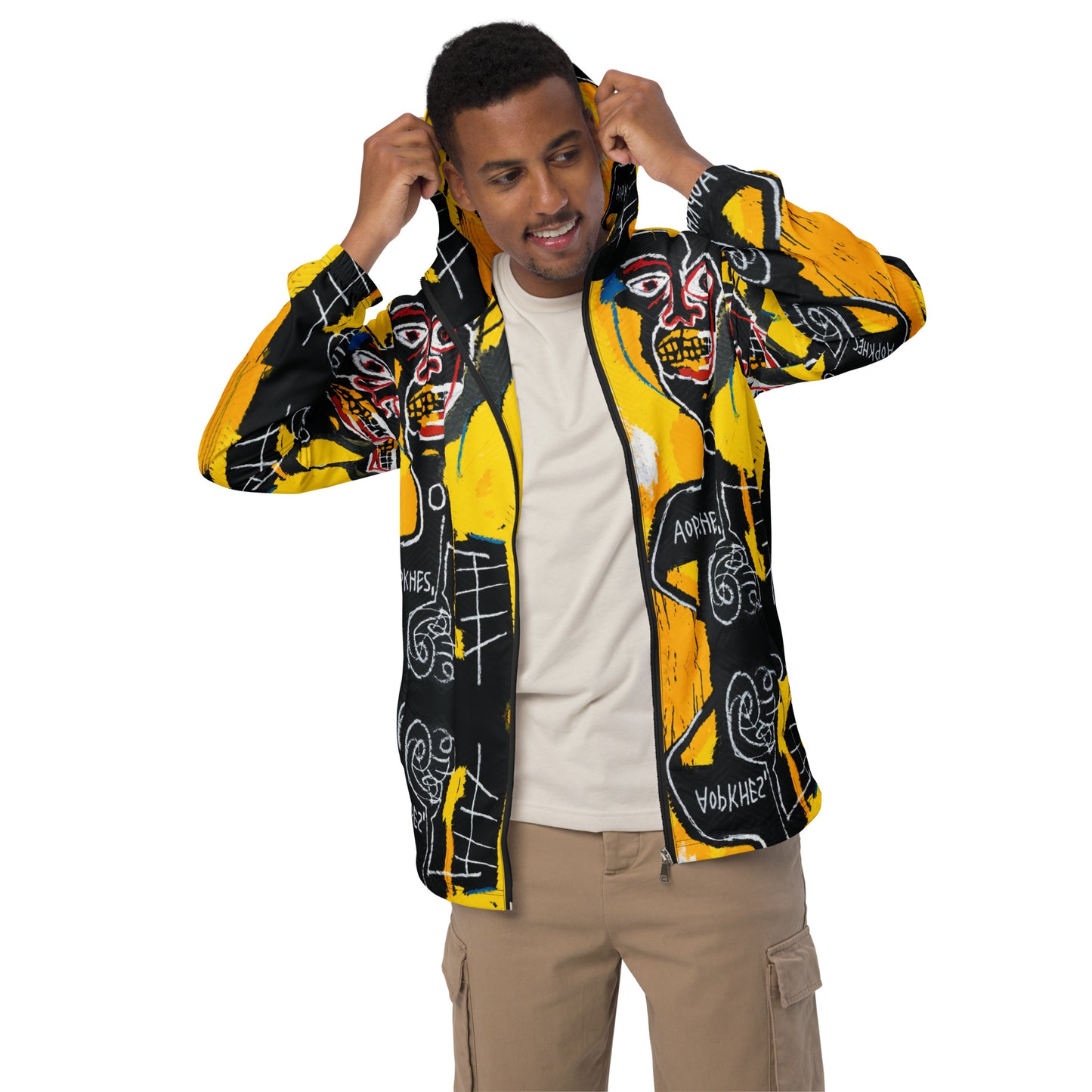 Jean-Michel Basquiat "Cabeza" Artwork Printed Premium Windbreaker Jacket Scattered