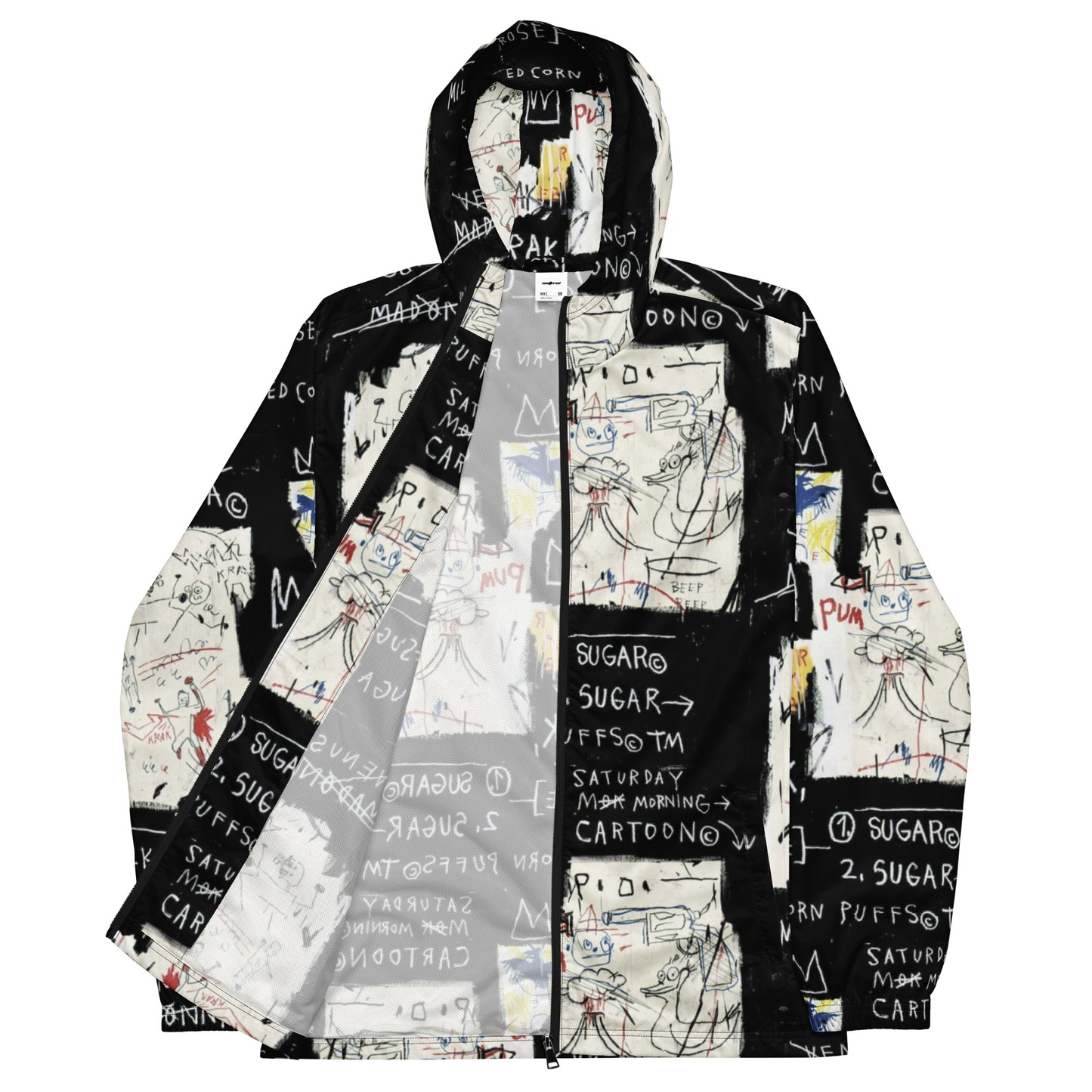Jean-Michel Basquiat "A Panel of Experts" Artwork Printed Premium Windbreaker Jacket Scattered
