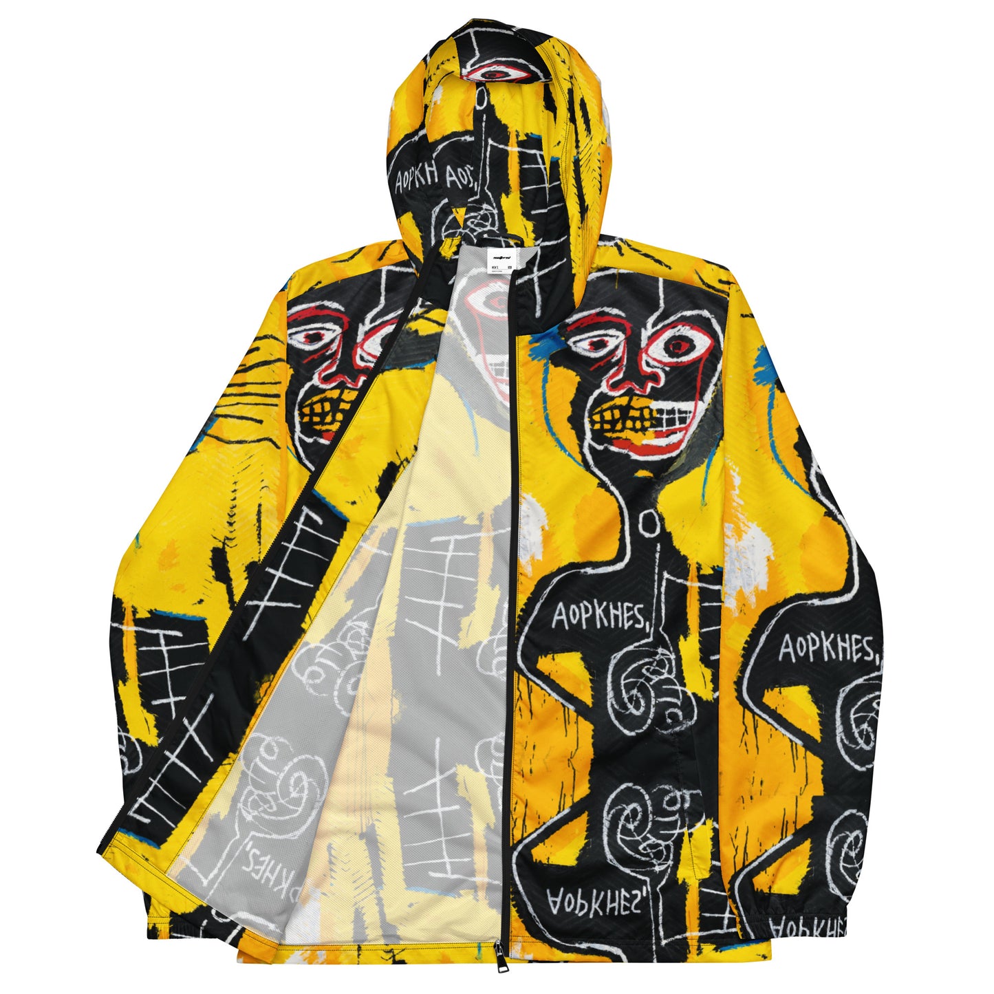 Jean-Michel Basquiat "Cabeza" Artwork Printed Premium Windbreaker Jacket Scattered
