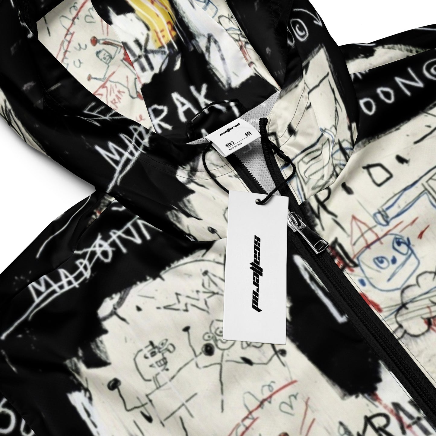 Jean-Michel Basquiat "A Panel of Experts" Artwork Printed Premium Windbreaker Jacket Scattered