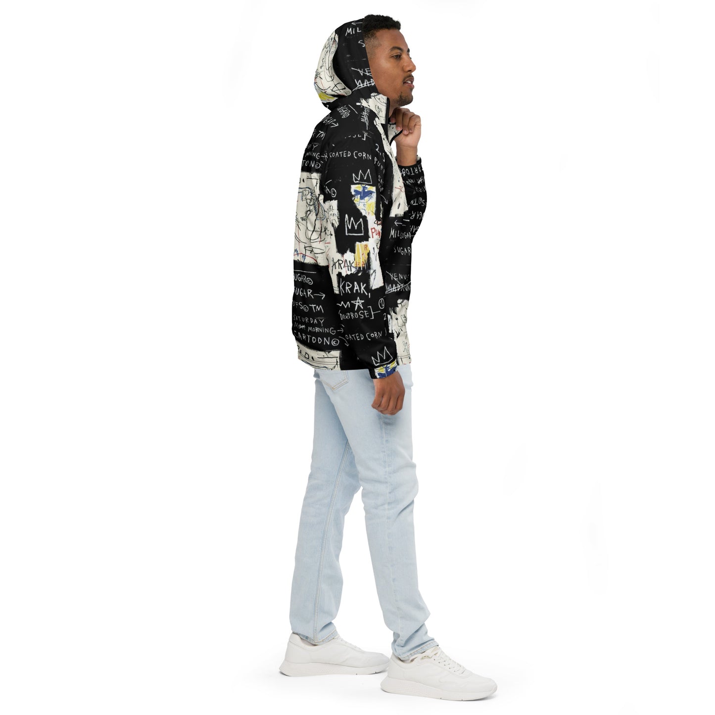 Jean-Michel Basquiat "A Panel of Experts" Artwork Printed Premium Windbreaker Jacket Scattered