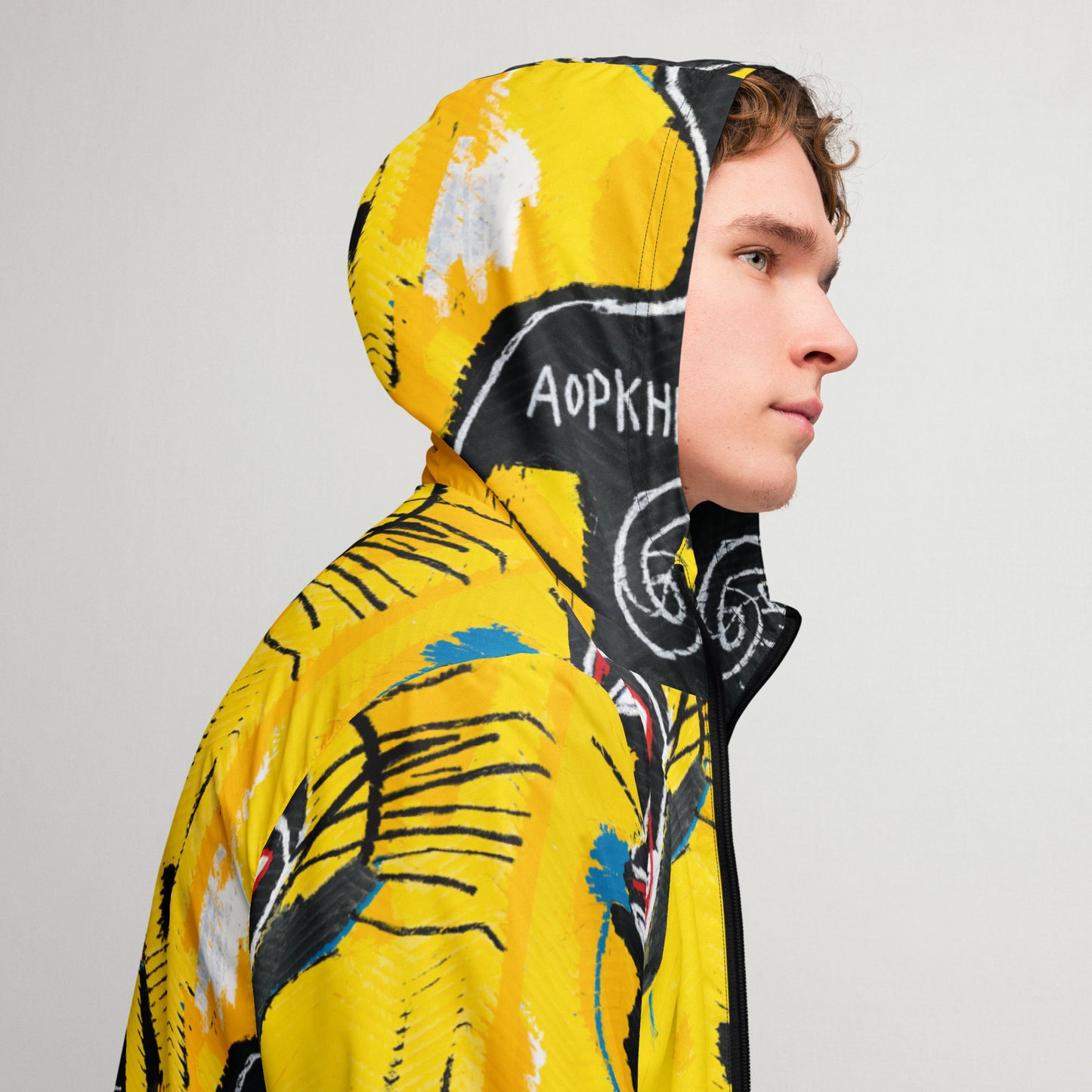 Jean-Michel Basquiat "Cabeza" Artwork Printed Premium Windbreaker Jacket Scattered