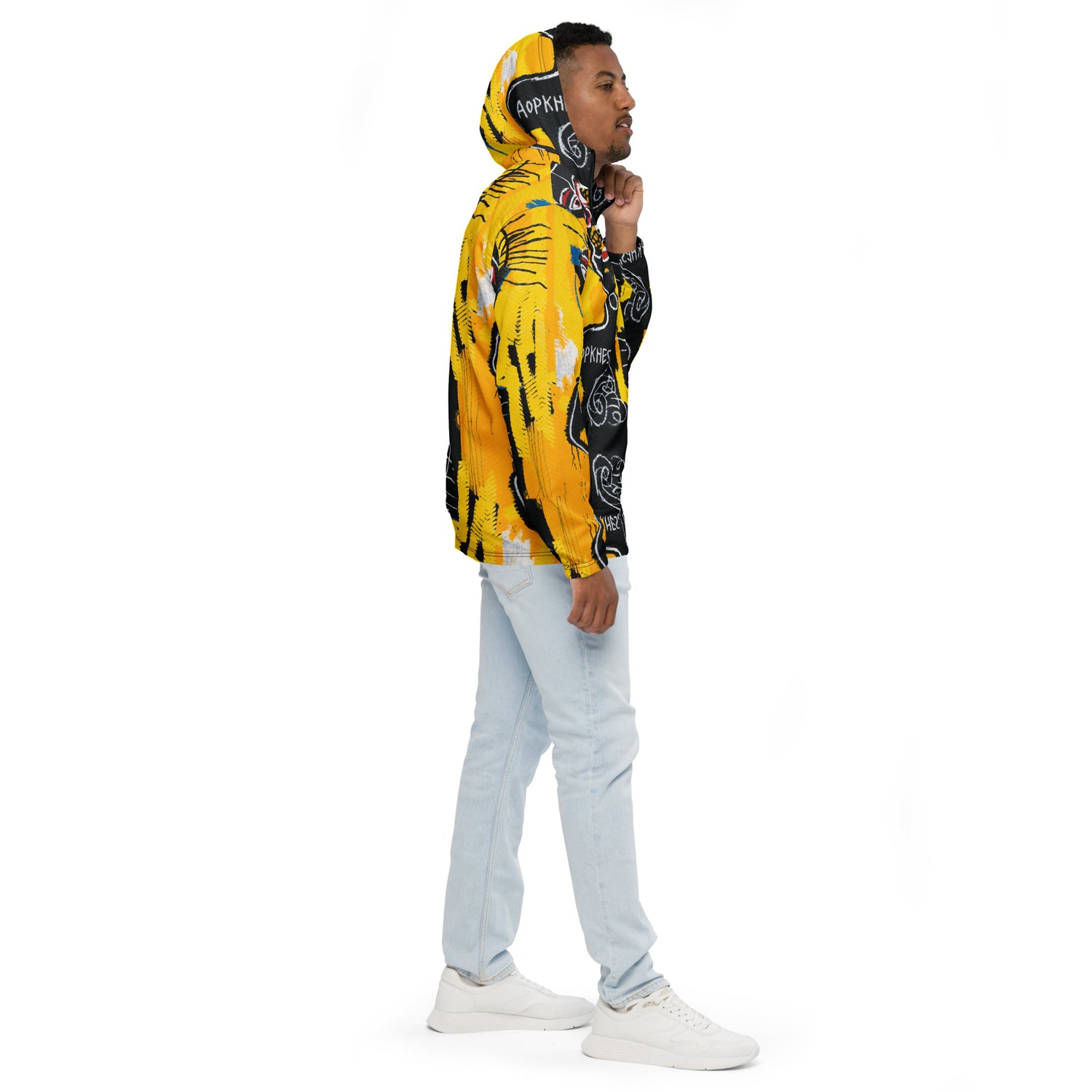 Jean-Michel Basquiat "Cabeza" Artwork Printed Premium Windbreaker Jacket Scattered