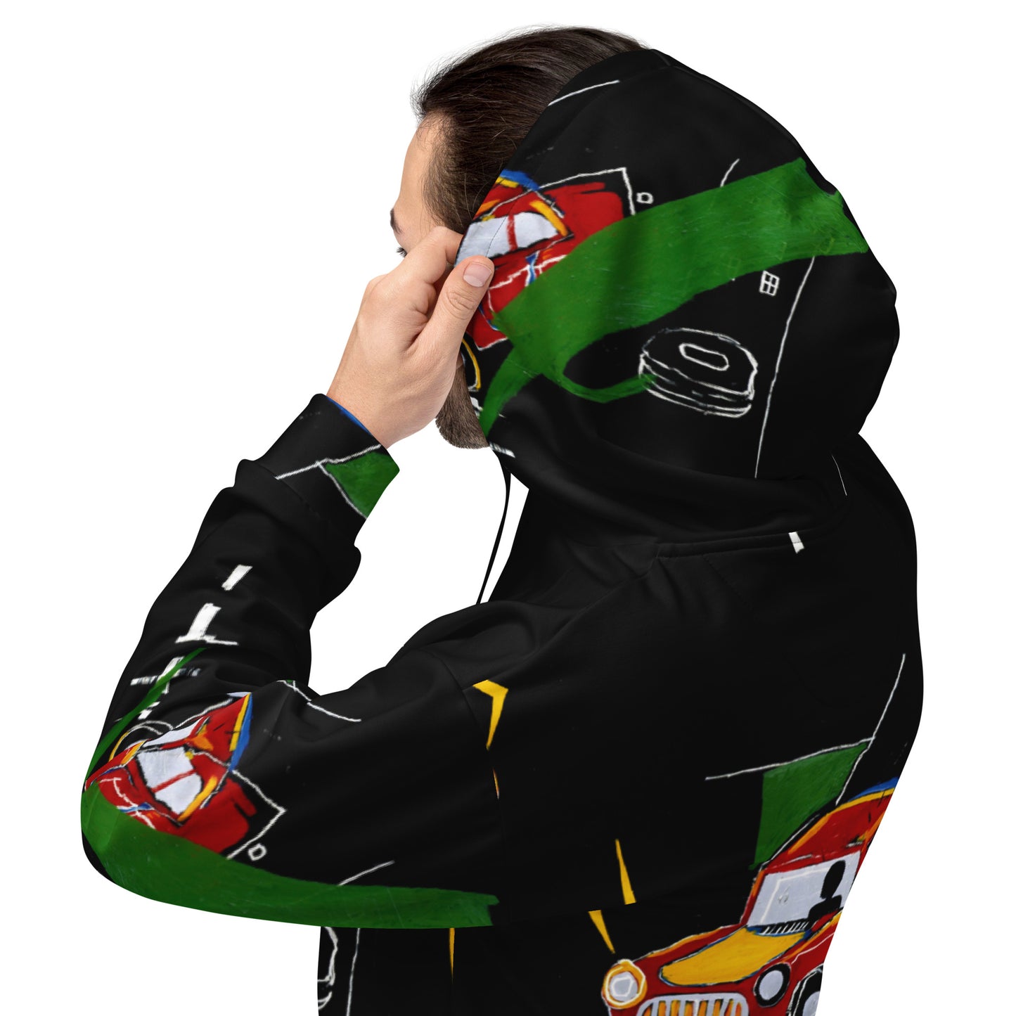 Jean-Michel Basquiat "Untitled" Car Artwork All Over Printed Sweatshirt Hoodie Scattered Streetwear