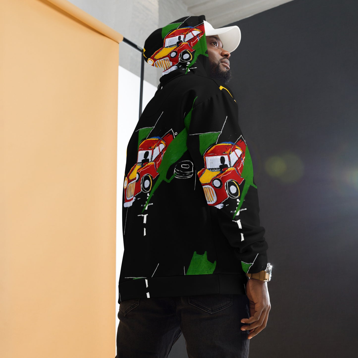 Jean-Michel Basquiat "Untitled" Car Artwork All Over Printed Sweatshirt Hoodie Scattered Streetwear