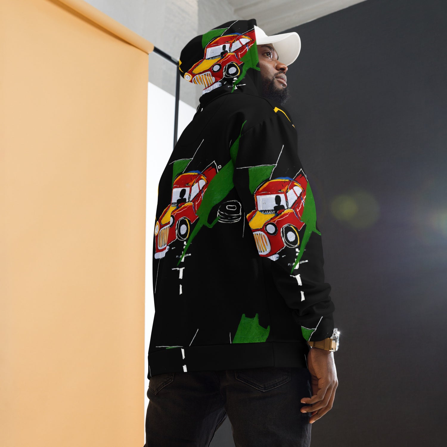Jean-Michel Basquiat "Untitled" Car Artwork All Over Printed Sweatshirt Hoodie Scattered Streetwear