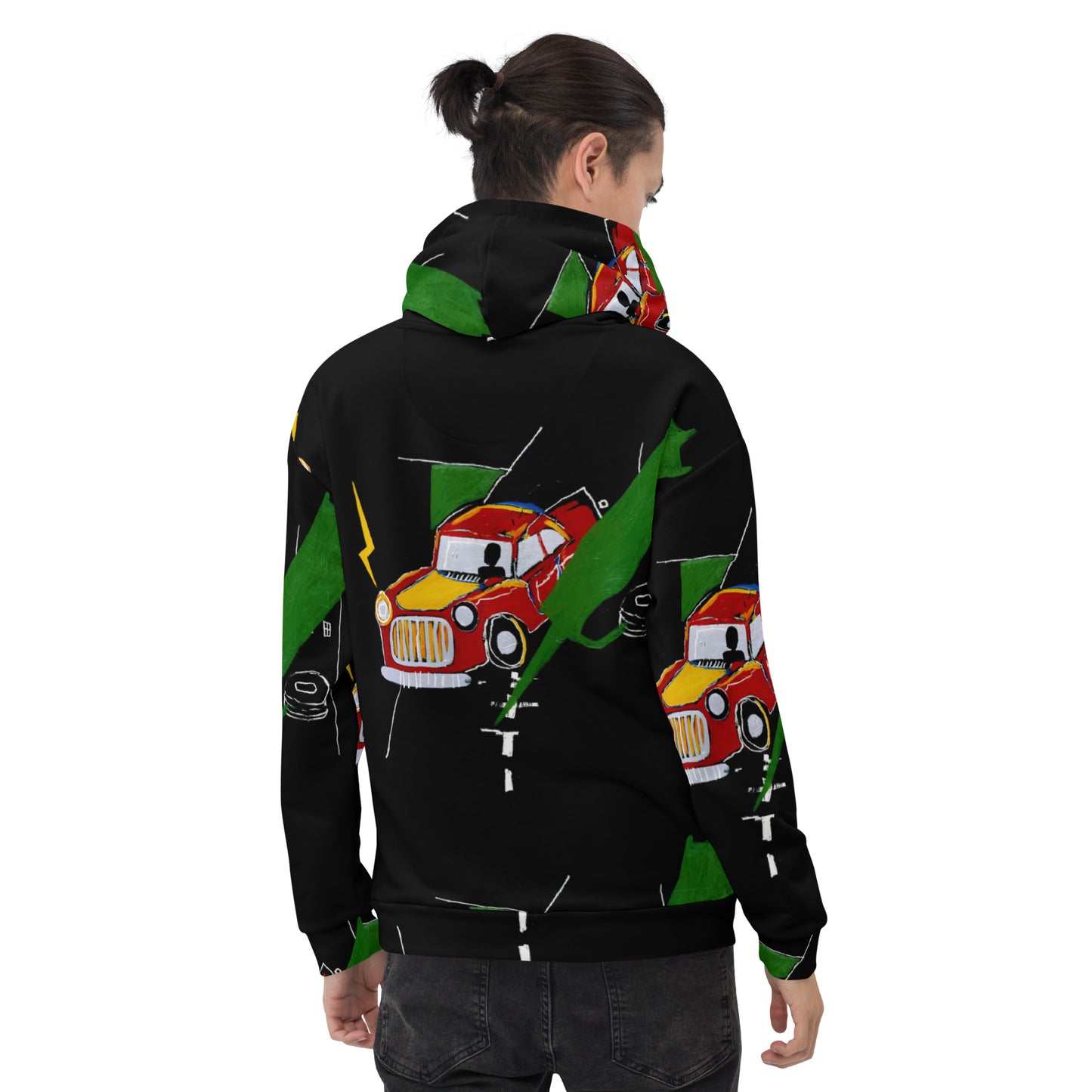 Jean-Michel Basquiat "Untitled" Car Artwork All Over Printed Sweatshirt Hoodie Scattered Streetwear