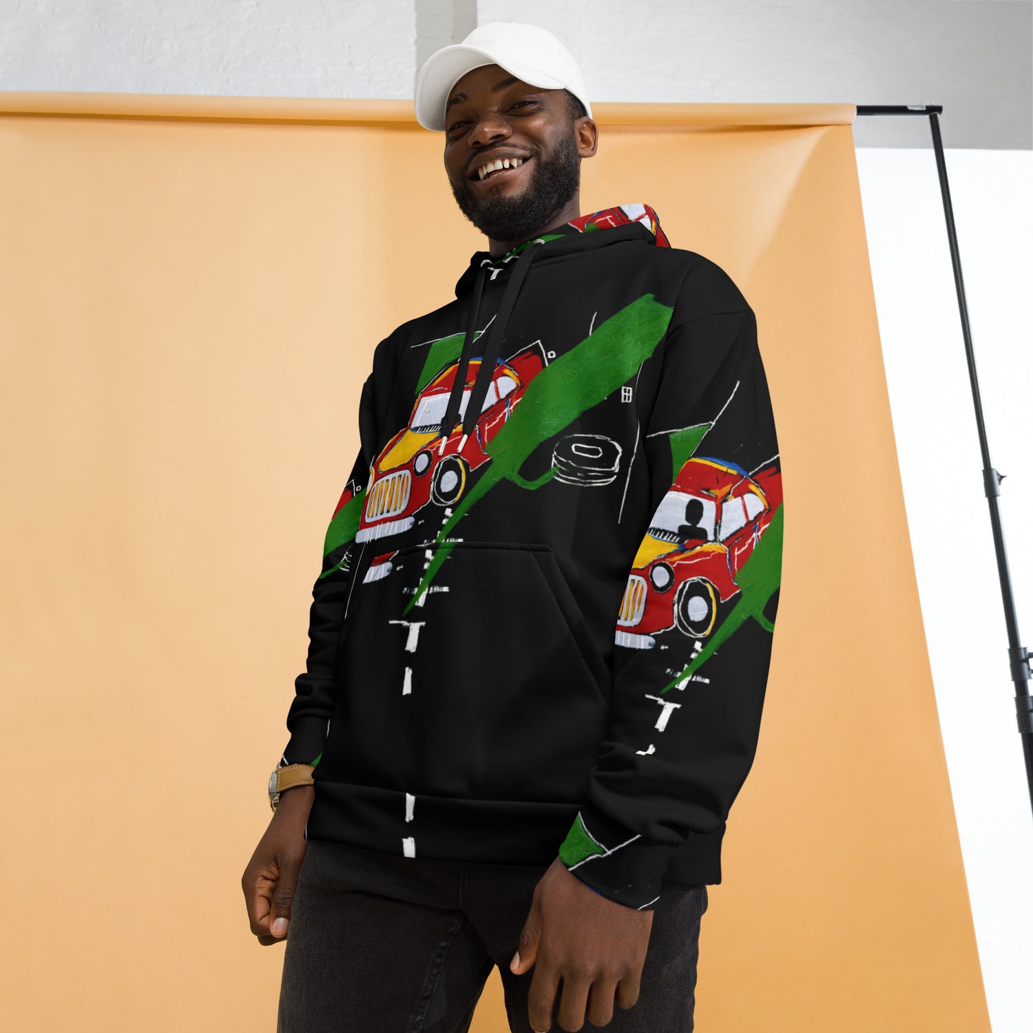 Jean-Michel Basquiat "Untitled" Car Artwork All Over Printed Sweatshirt Hoodie Scattered Streetwear