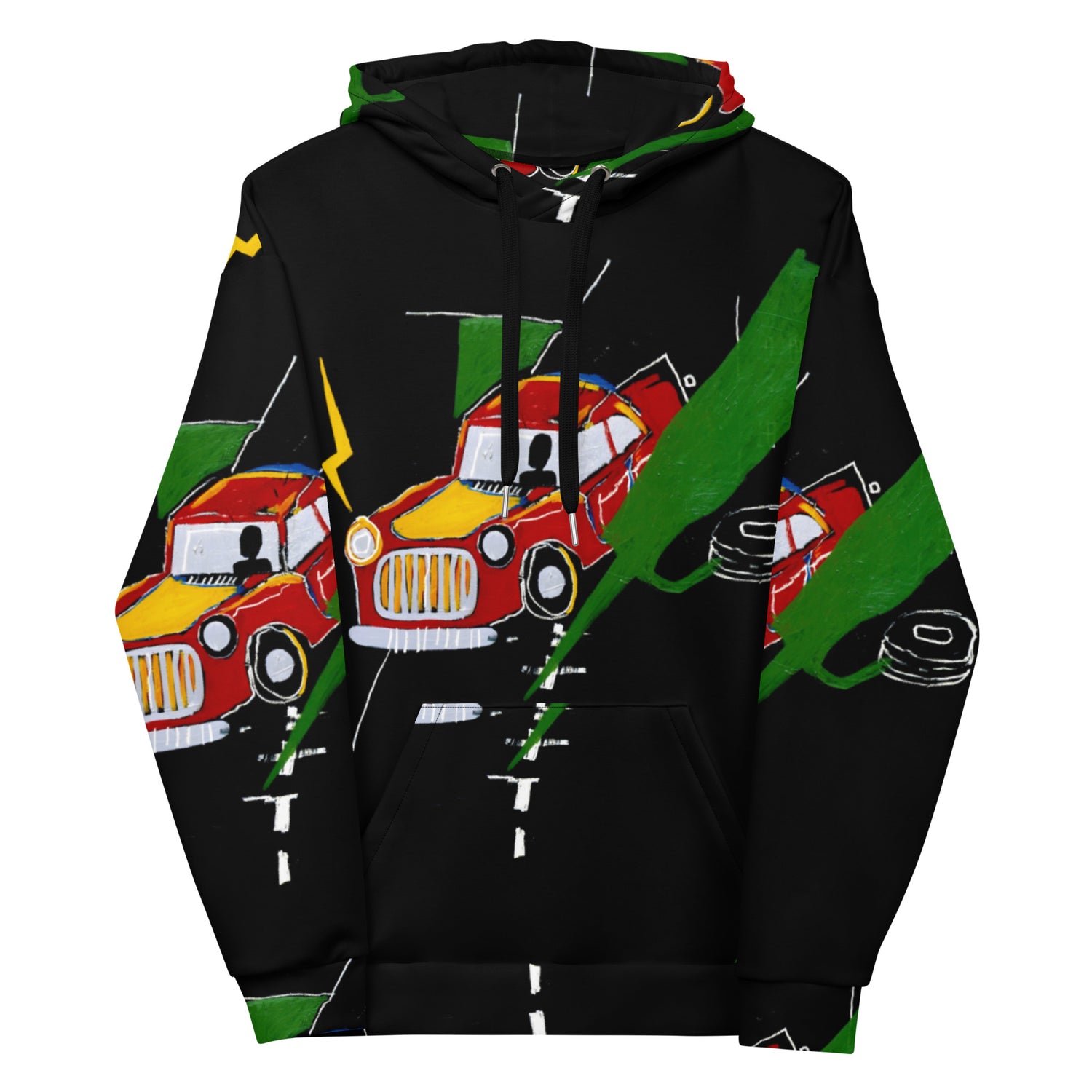 Jean-Michel Basquiat "Untitled" Car Artwork All Over Printed Sweatshirt Hoodie Scattered Streetwear