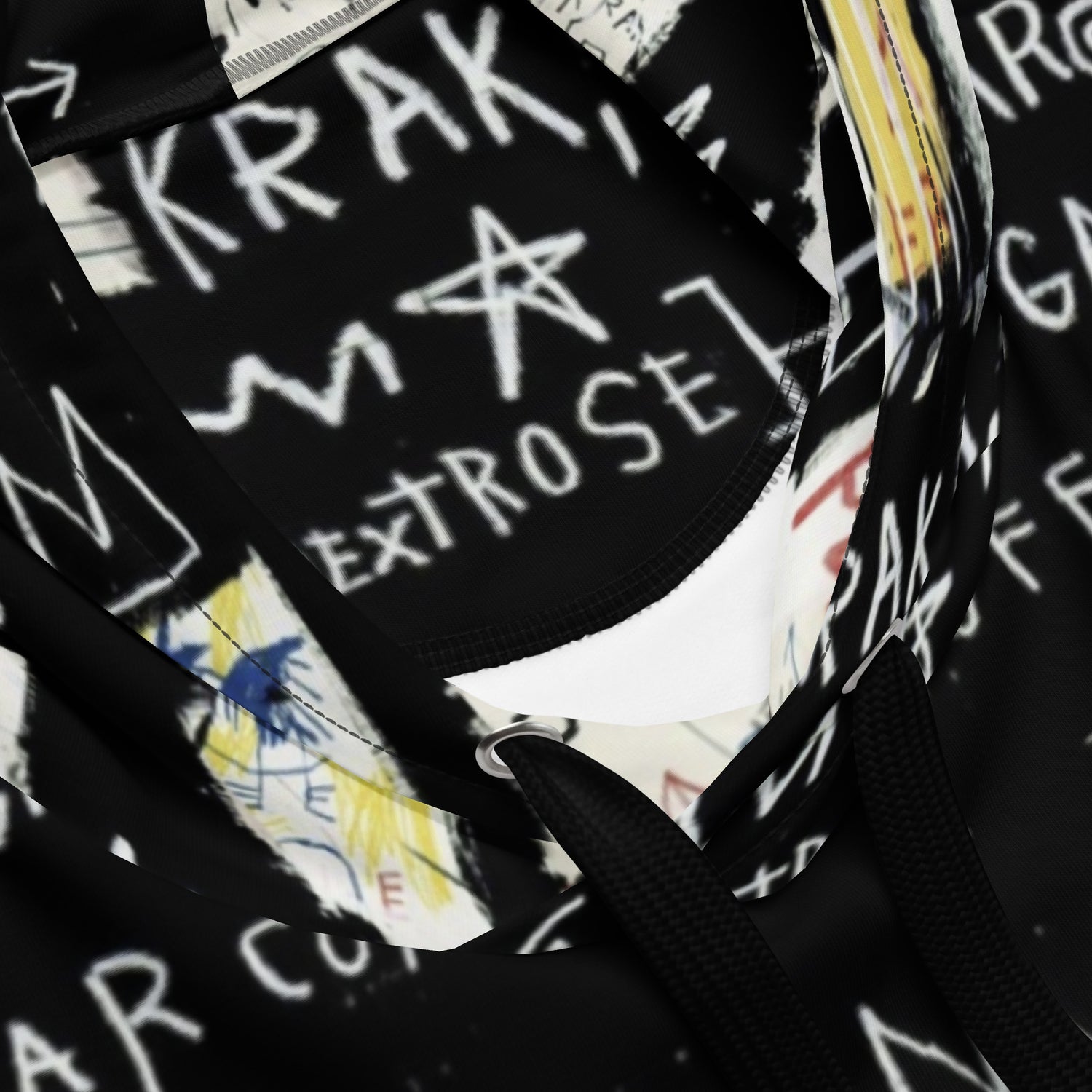 Jean-Michel Basquiat "A Panel of Experts" Artwork All Over Printed Black and White Sweatshirt Hoodie Scattered Streetwear