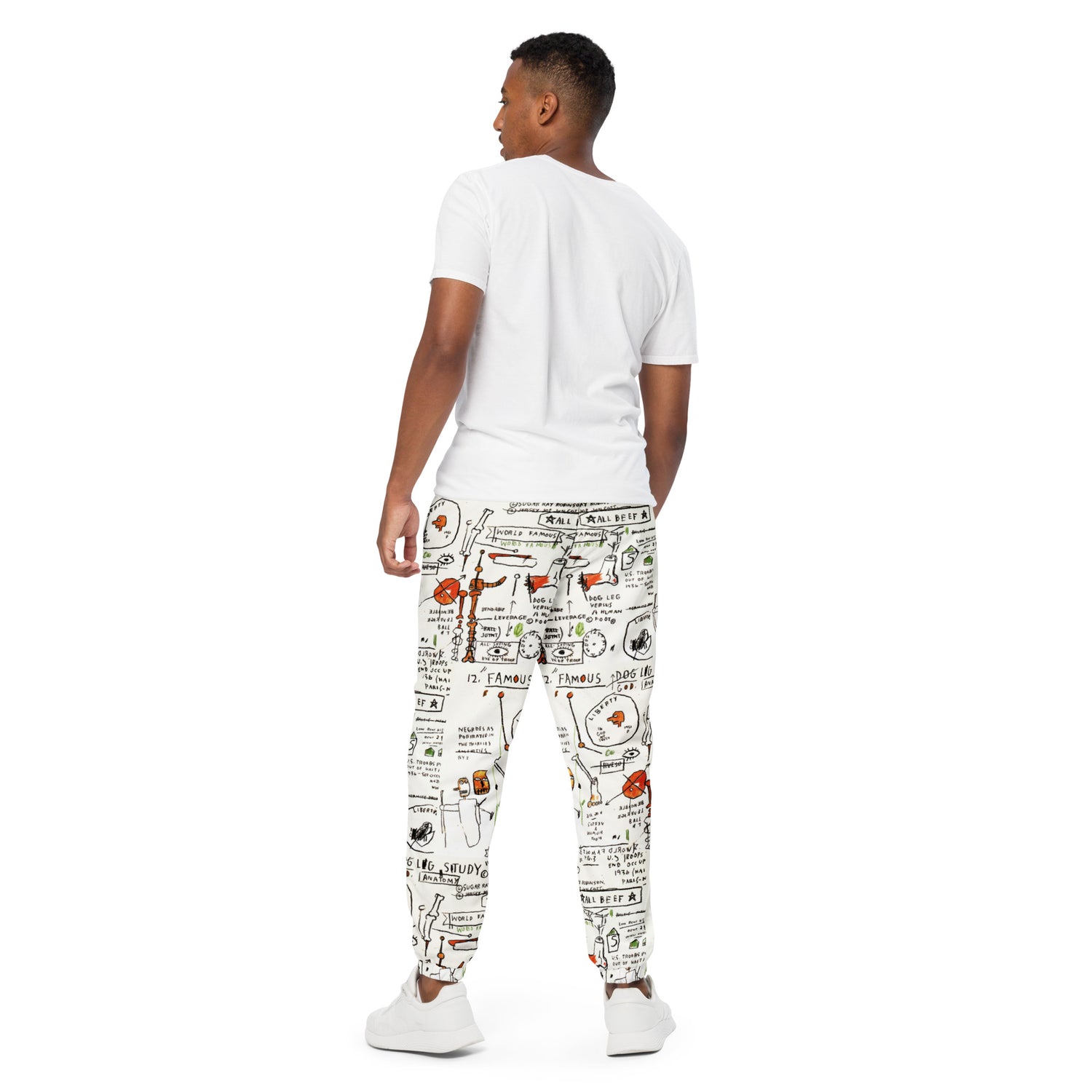 Jean-Michel Basquiat "Dog Leg Study" Artwork Printed Premium Track Pants Scattered