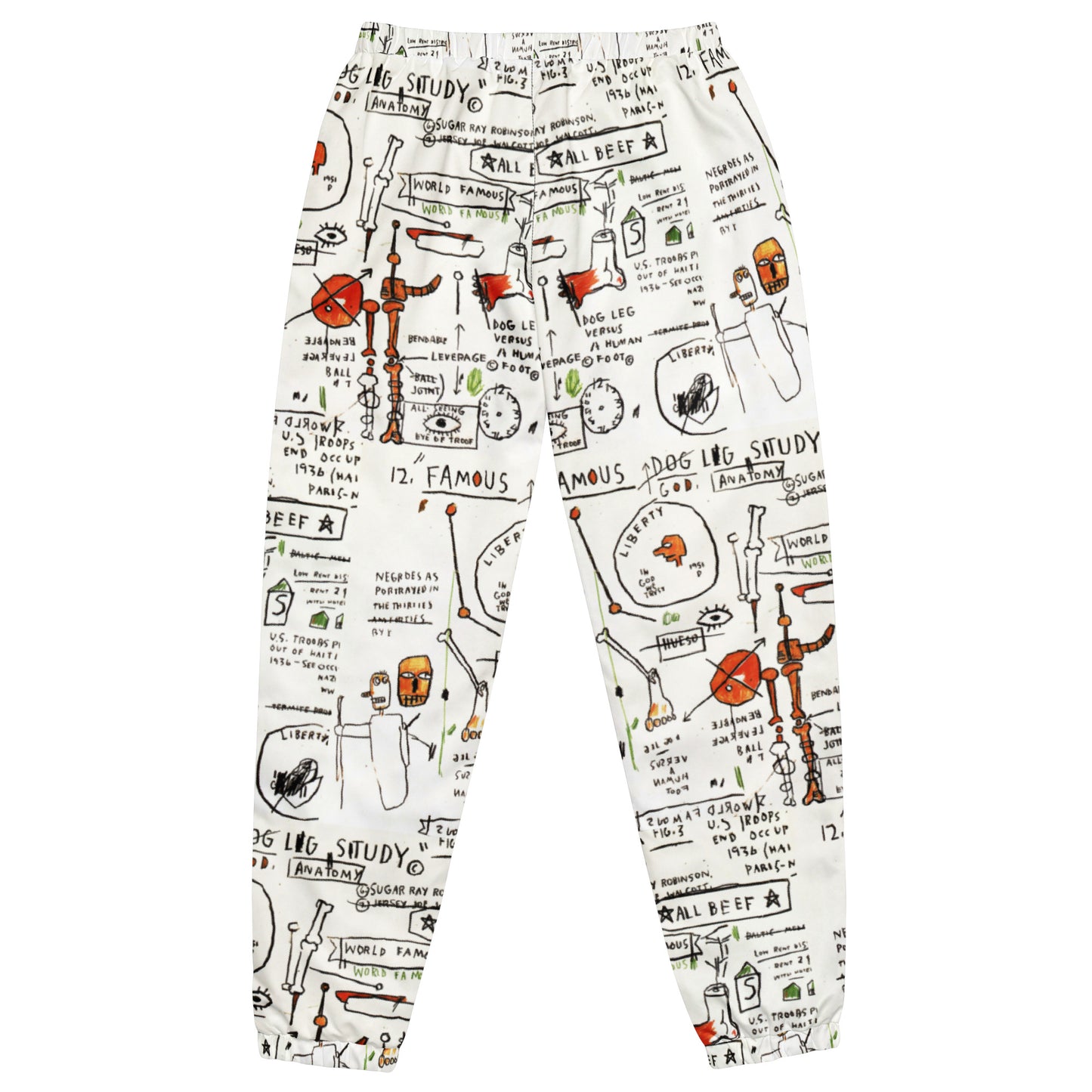 Jean-Michel Basquiat "Dog Leg Study" Artwork Printed Premium Track Pants Scattered