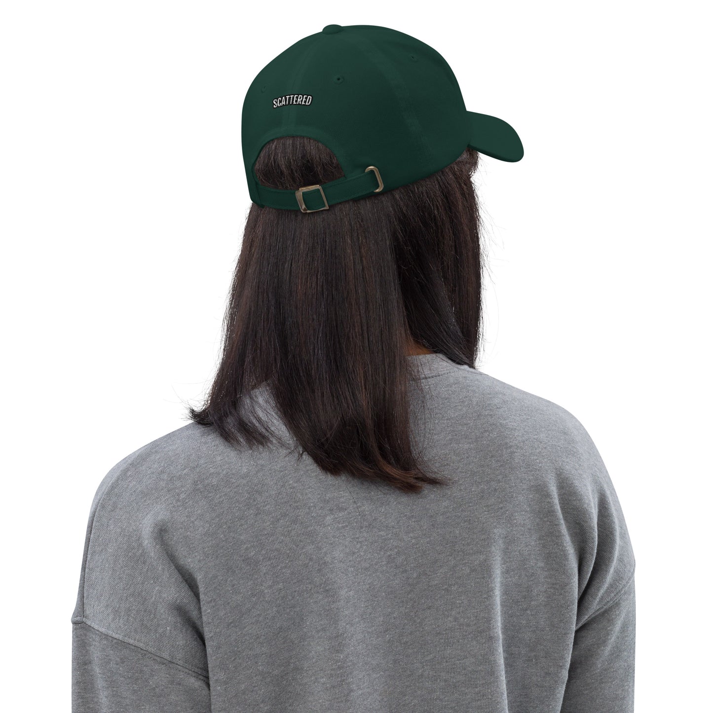 New York Apple Logo Embroidered Spruce Green Dad Hat Scattered Streetwear