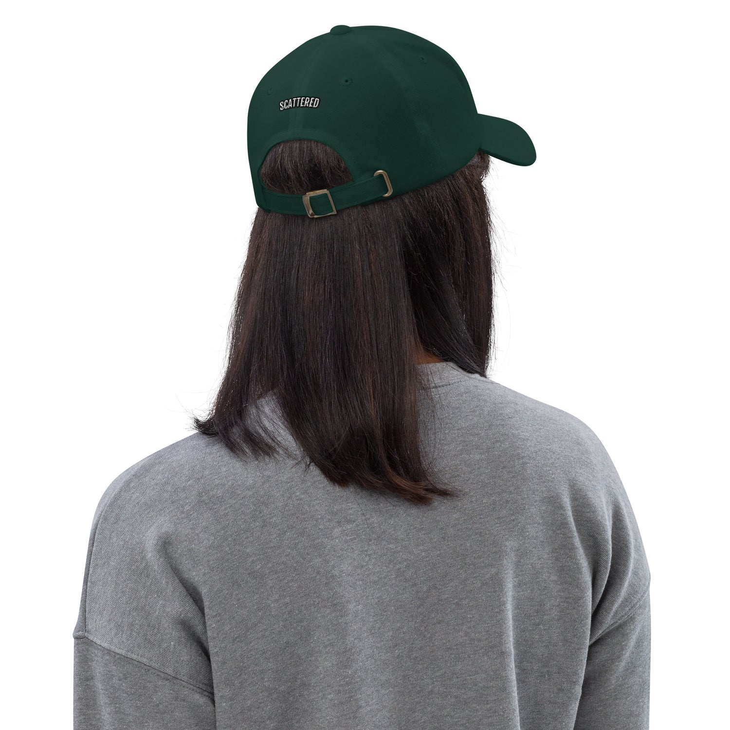 New York Apple Logo Embroidered Spruce Green Dad Hat Scattered Streetwear