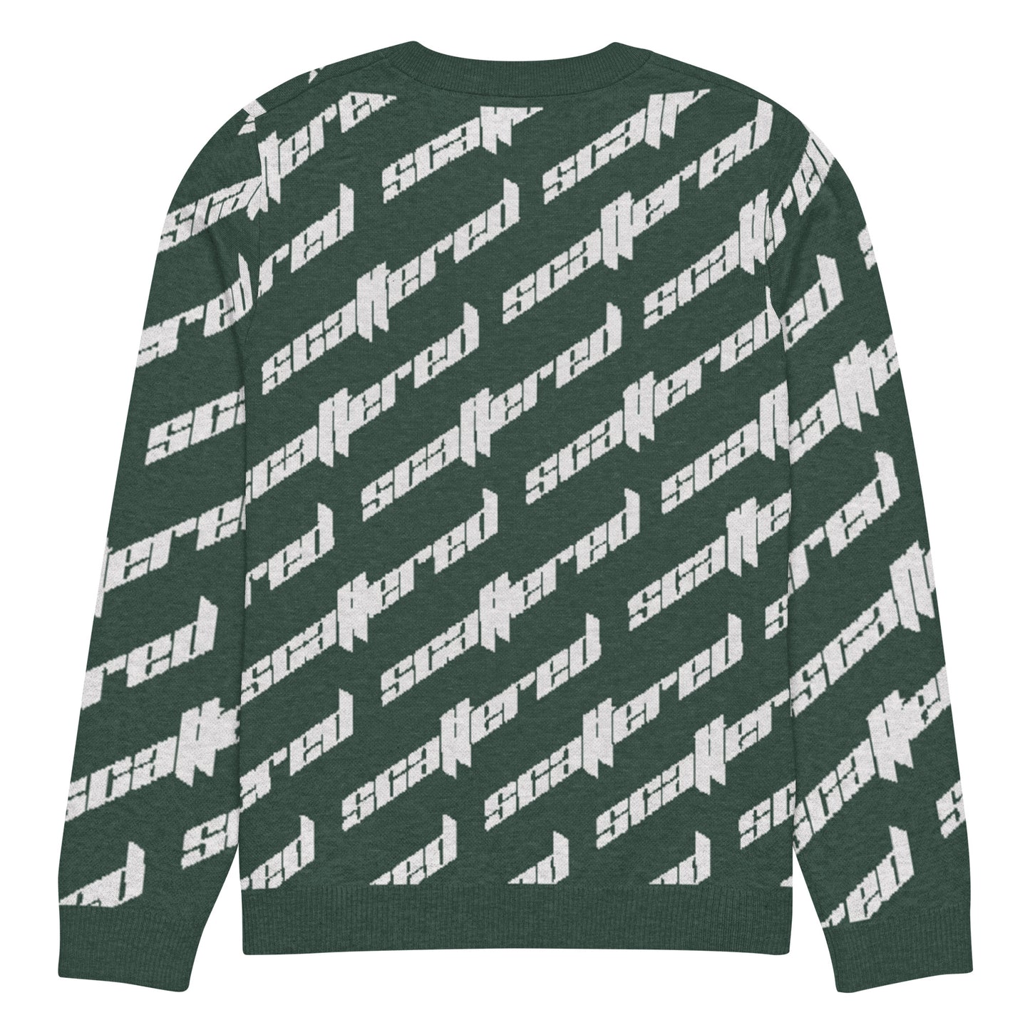 Pine Green Scattered Logo Knitted Crewneck Sweater