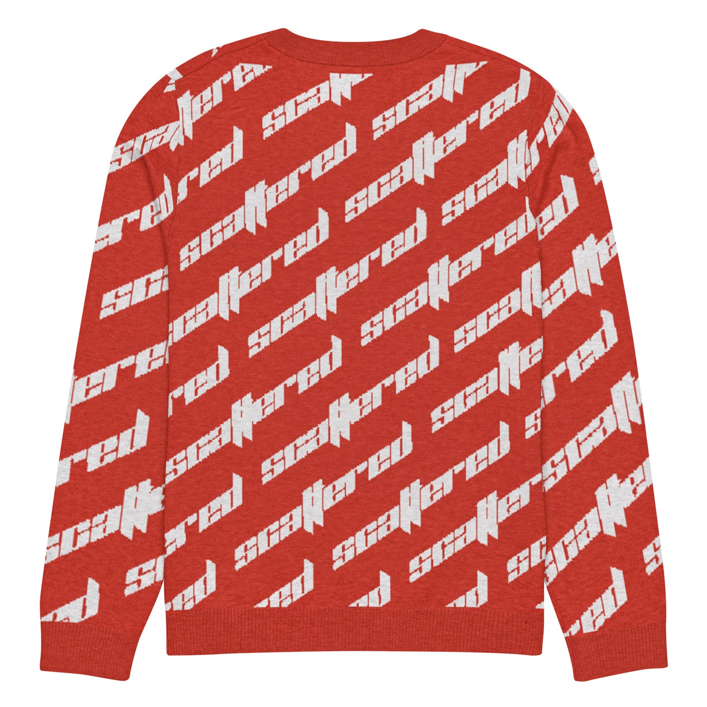 Red Scattered Logo Knitted Crewneck Sweater