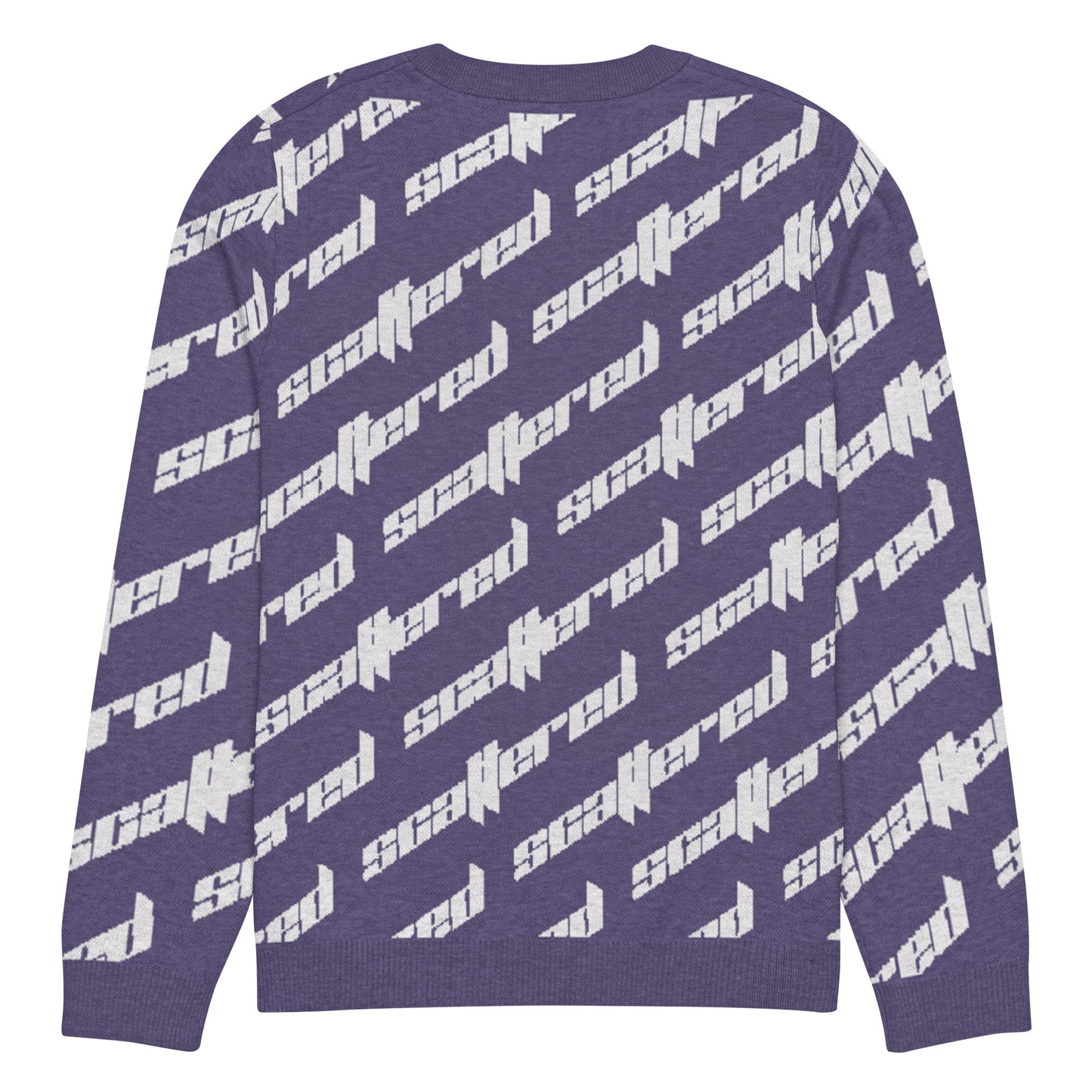 Purple Scattered Logo Knitted Crewneck Sweater