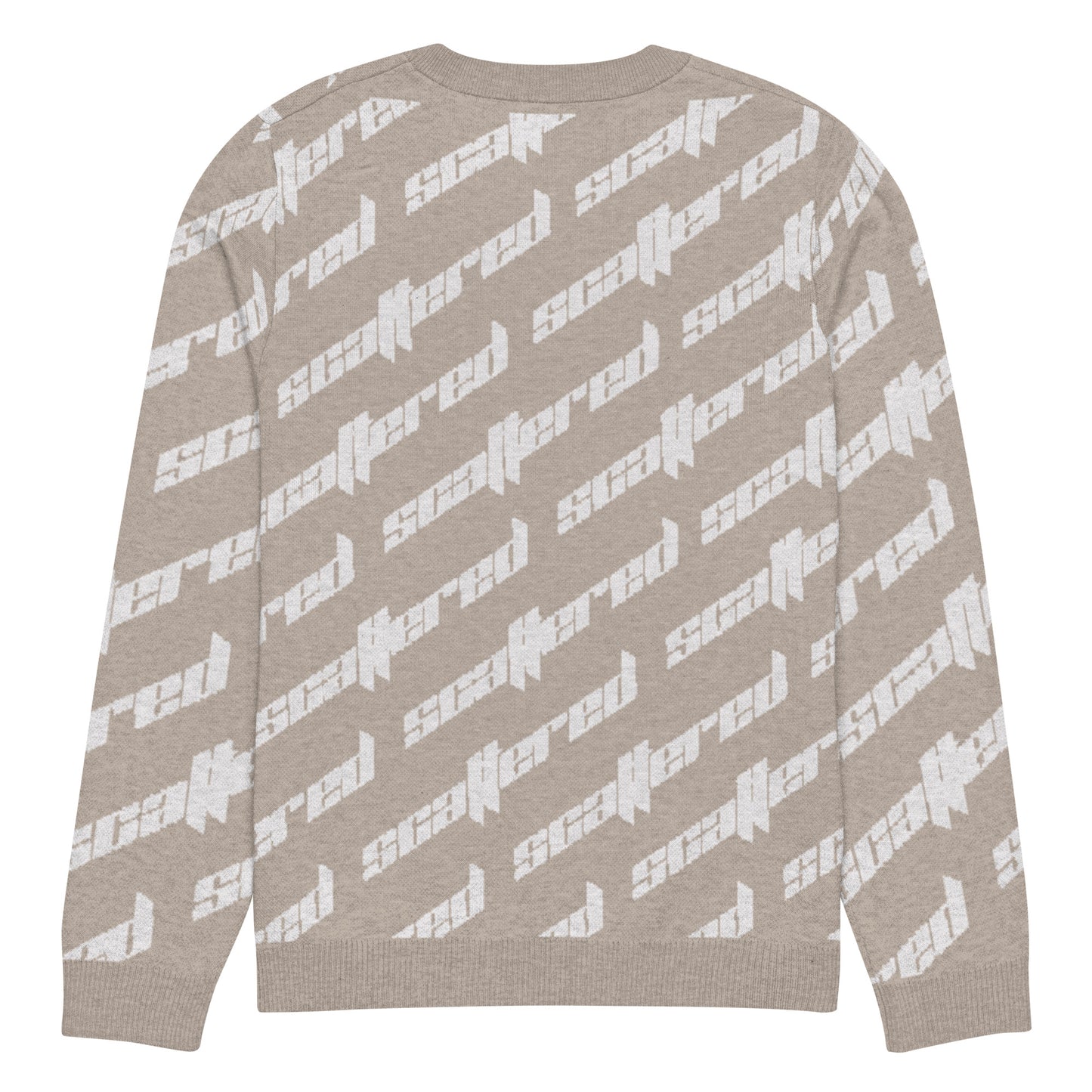Light Brown Scattered Logo Knitted Crewneck Sweater